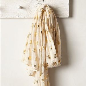 Anthropologie Metallic Elephant Scarf